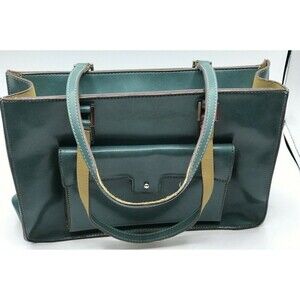MONDANI New York Faux Leather Handbag Tote‎ Zip Top Teal Blue